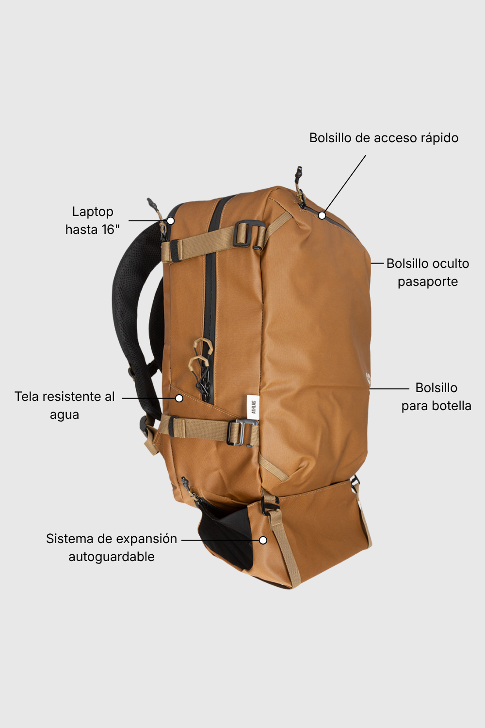 Mochila Kiev Camel 29 L + 5 L