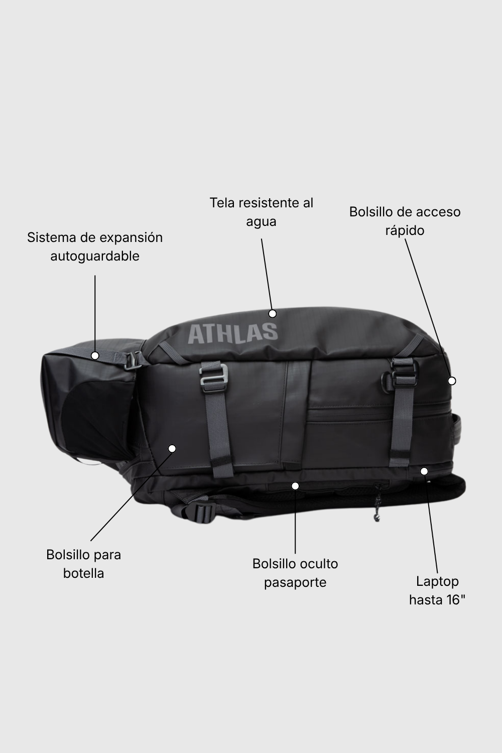 Mochila Kiev Negro 29 L + 5 L
