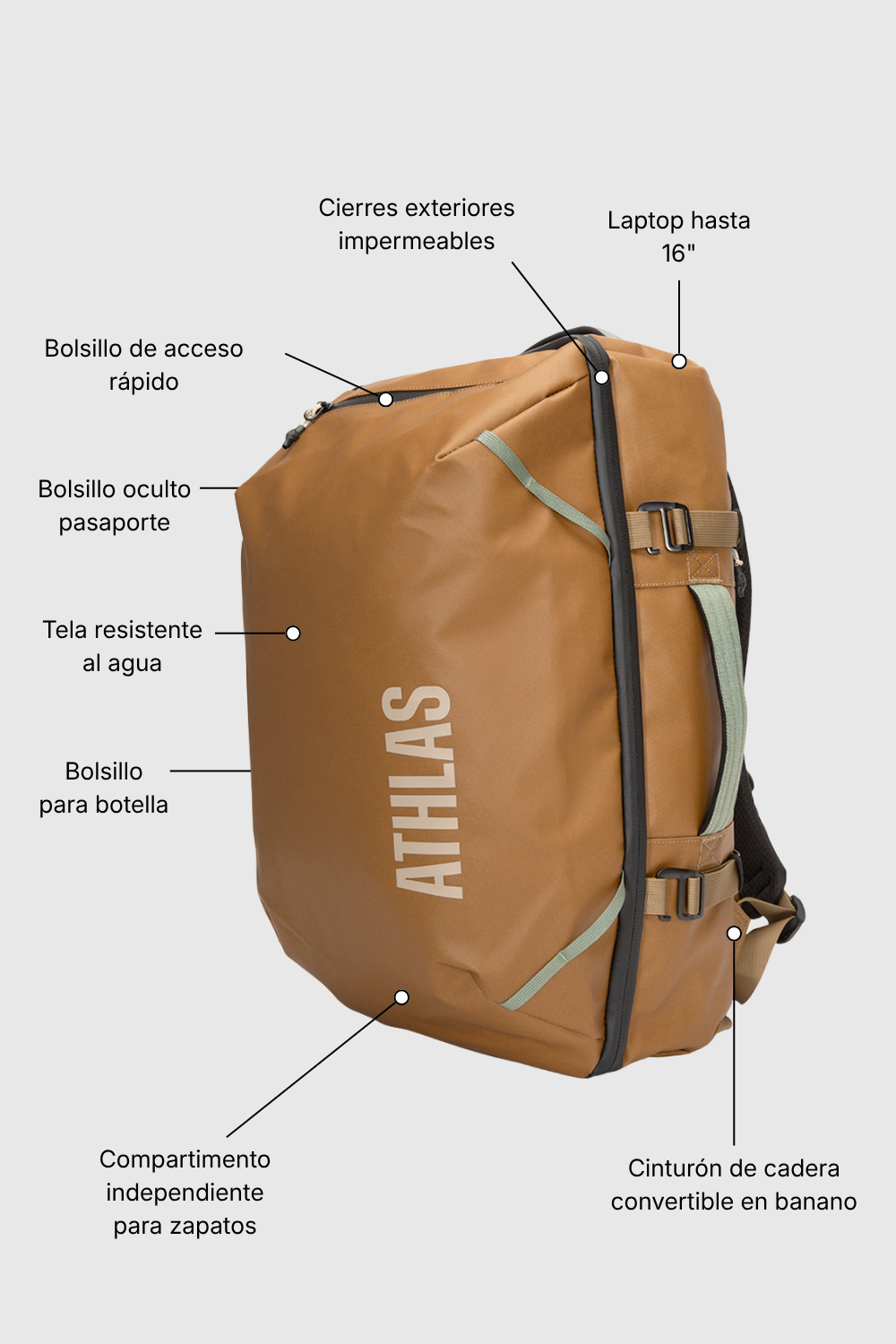 Mochila Oslo Camel 39 L