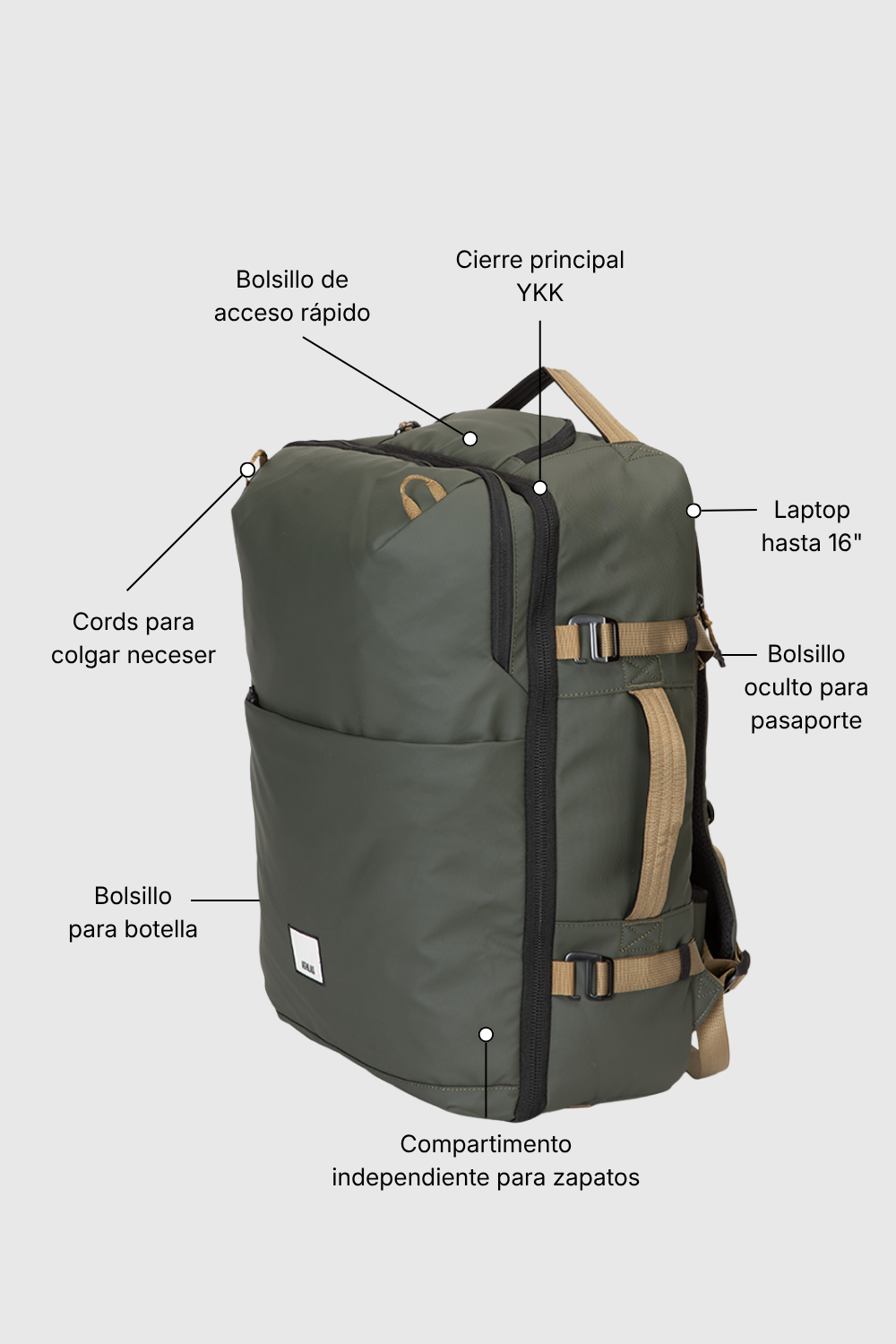 Mochila Sintra Oliva 43 L