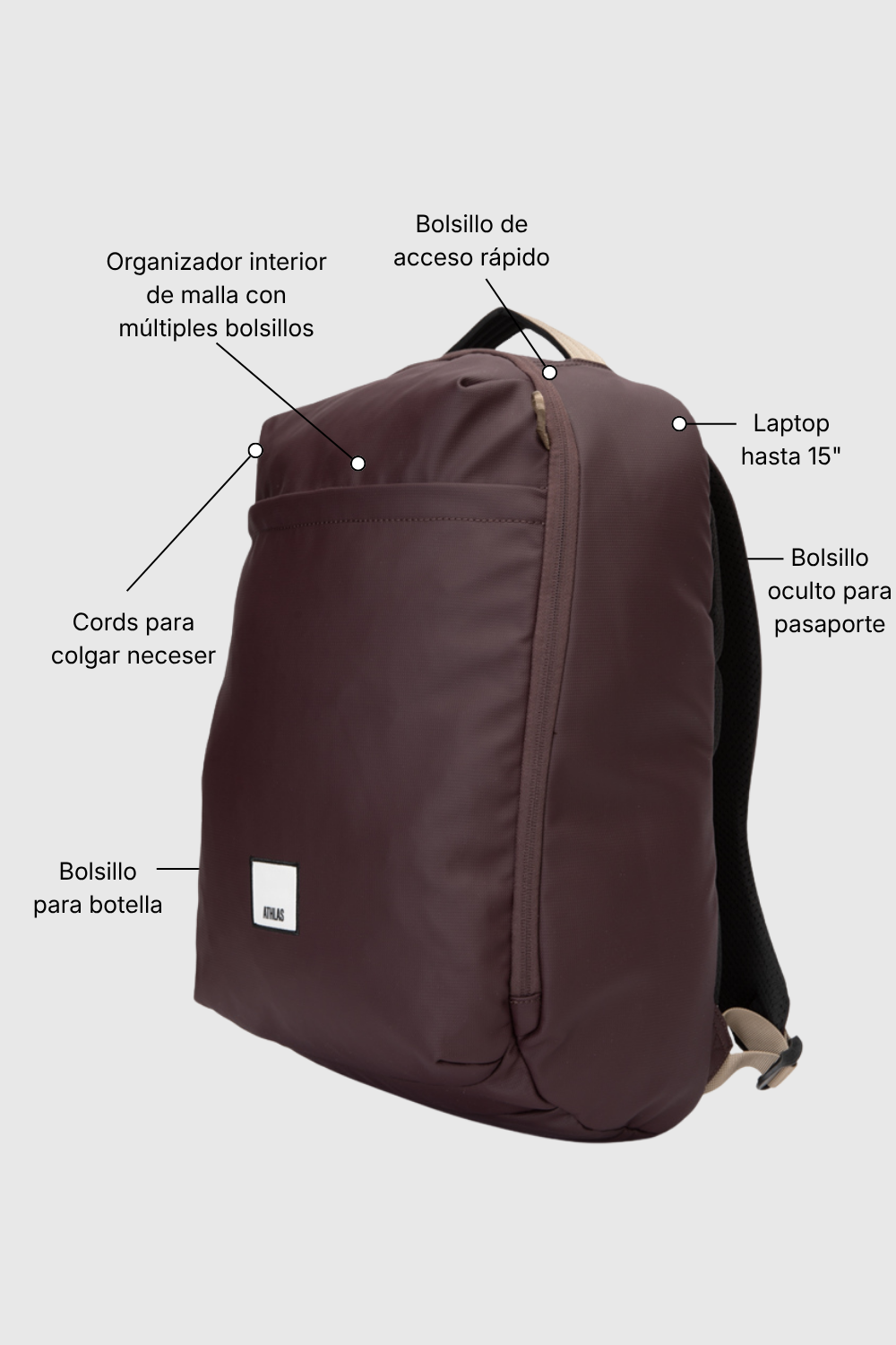 Mochila Tokyo Burdeo 22 L